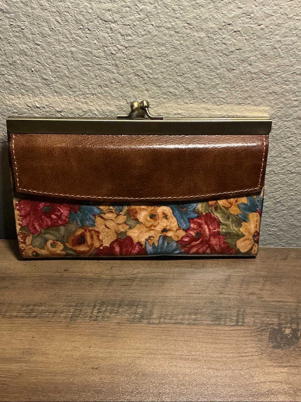 Patricia Nash Brown Leather Paola Floral Wallet